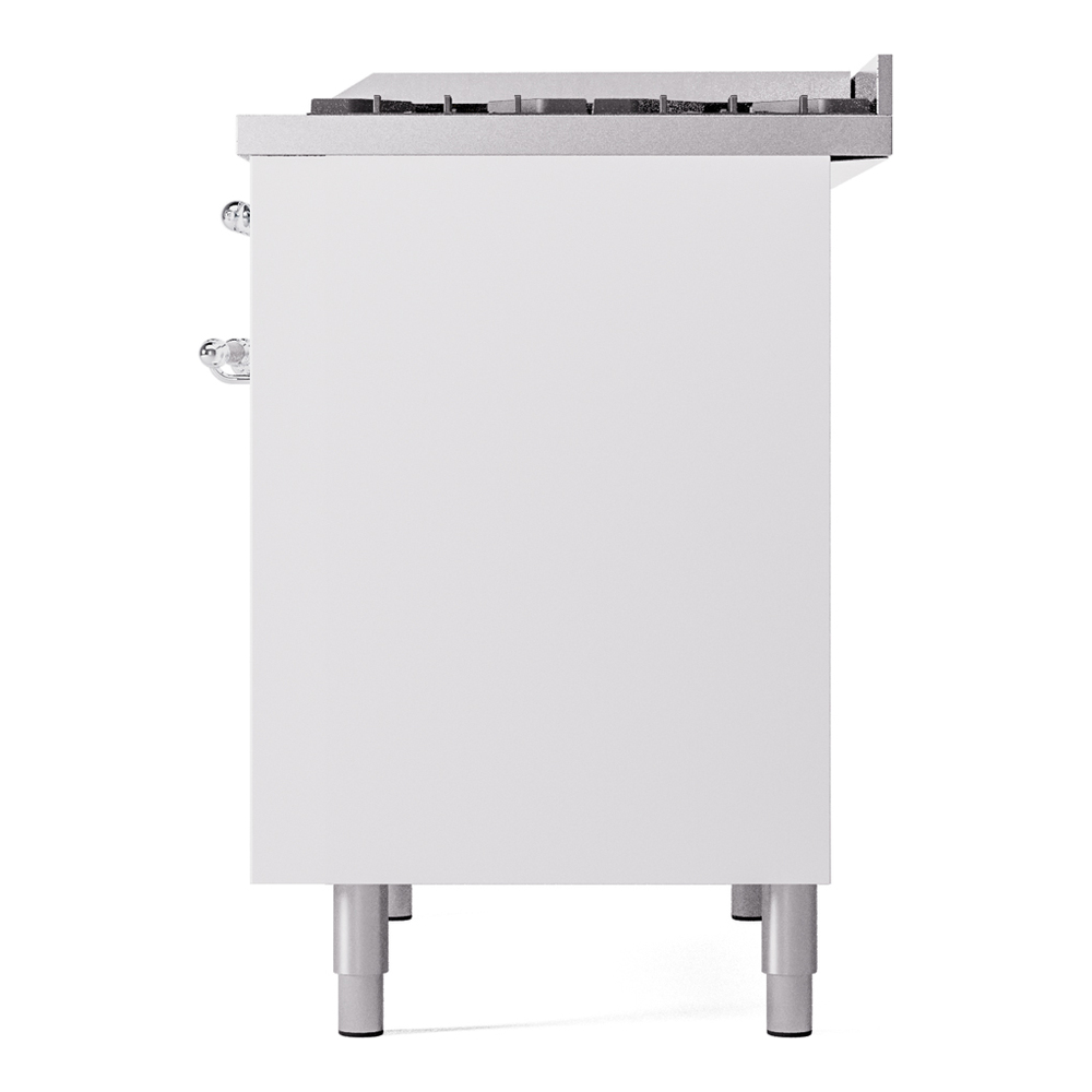 ILVE UPD40FNMPWHCLP Nostalgie II 40" Dual Fuel Range, right side view