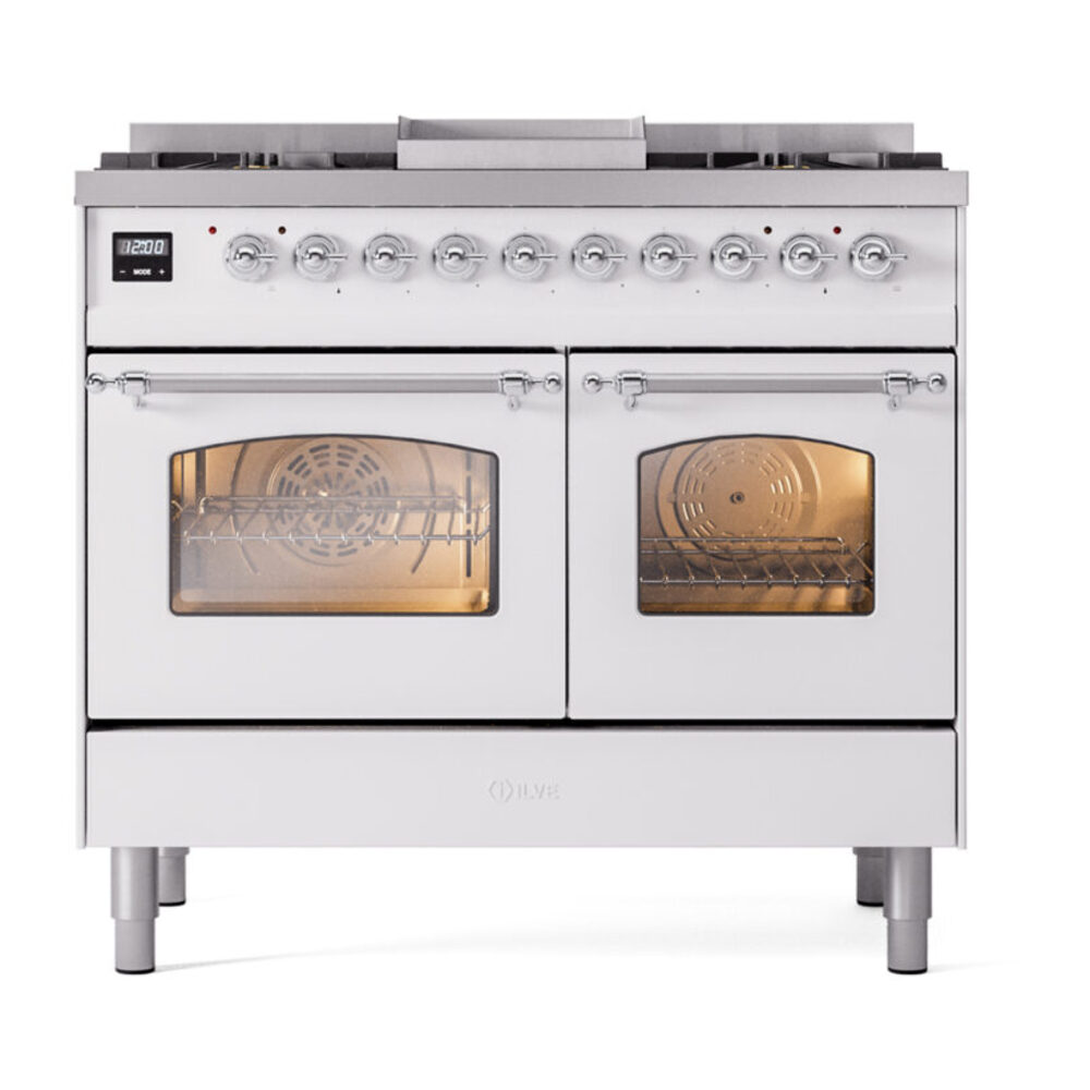ILVE UPD40FNMPWHC Nostalgie II 40" Dual Fuel Range, front view