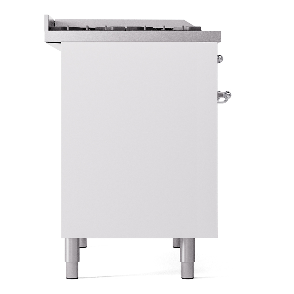 ILVE UPD40FNMPWHC Nostalgie II 40" Dual Fuel Range, left side view