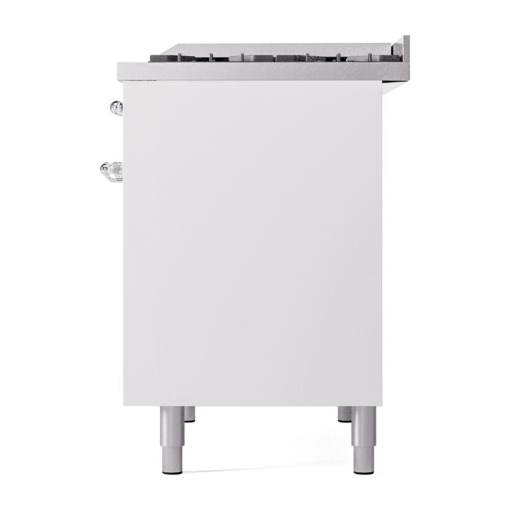 ILVE UPD40FNMPWHC Nostalgie II 40" Dual Fuel Range, right side view