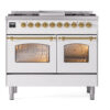 ILVE UPD40FNMPWHGLP Nostalgie II 40" Dual Fuel Range, front view