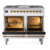 ILVE UPD40FNMPWHGLP Nostalgie II 40" Dual Fuel Range, oven doors opened