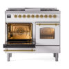 ILVE UPD40FNMPWHGLP Nostalgie II 40" Dual Fuel Range, main oven door opened