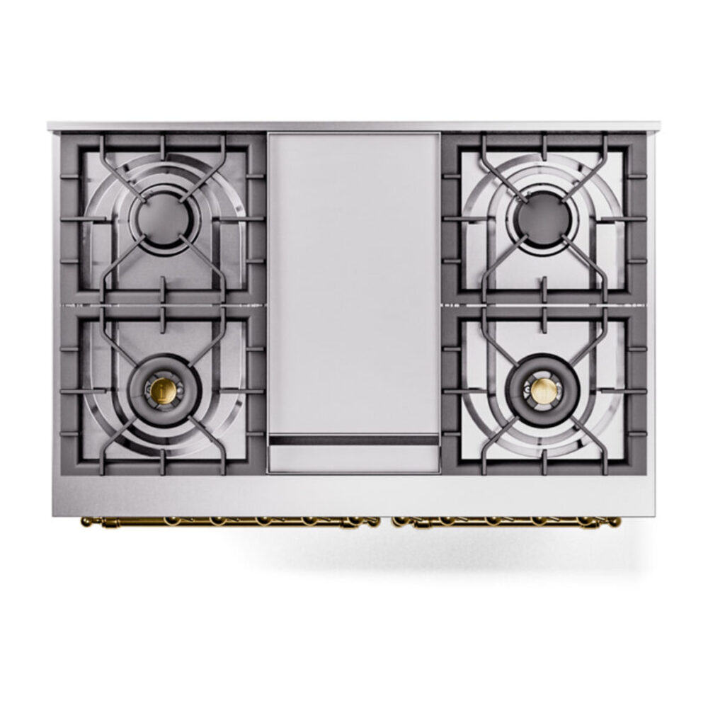 ILVE UPD40FNMPWHGLP Nostalgie II 40" Dual Fuel Range, top view