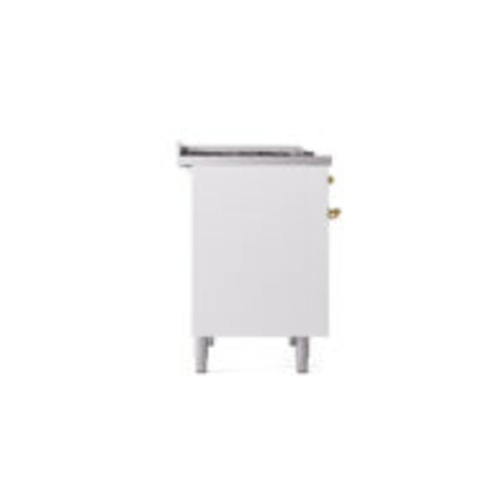 ILVE UPD40FNMPWHGLP Nostalgie II 40" Dual Fuel Range, left side view