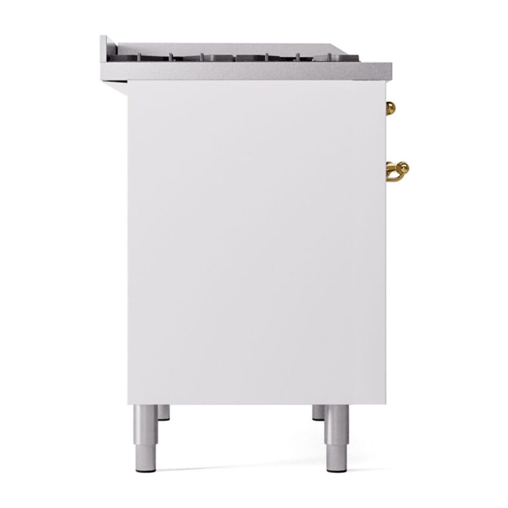 ILVE UPD40FNMPWHGLP Nostalgie II 40" Dual Fuel Range, left side view