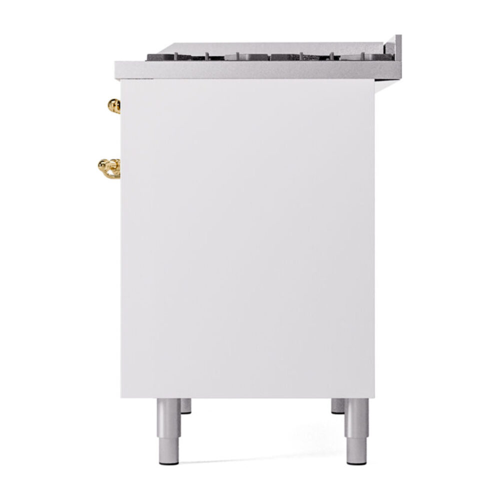 ILVE UPD40FNMPWHGLP Nostalgie II 40" Dual Fuel Range, right side view
