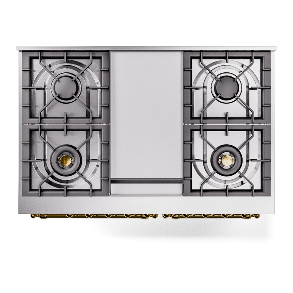 ILVE UPD40FNMPWHG Nostalgie II 40" Dual Fuel Range, top view