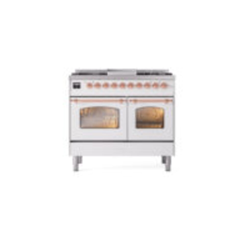 ILVE UPD40FNMPWHPLP Nostalgie II 40" Dual Fuel Range, front view