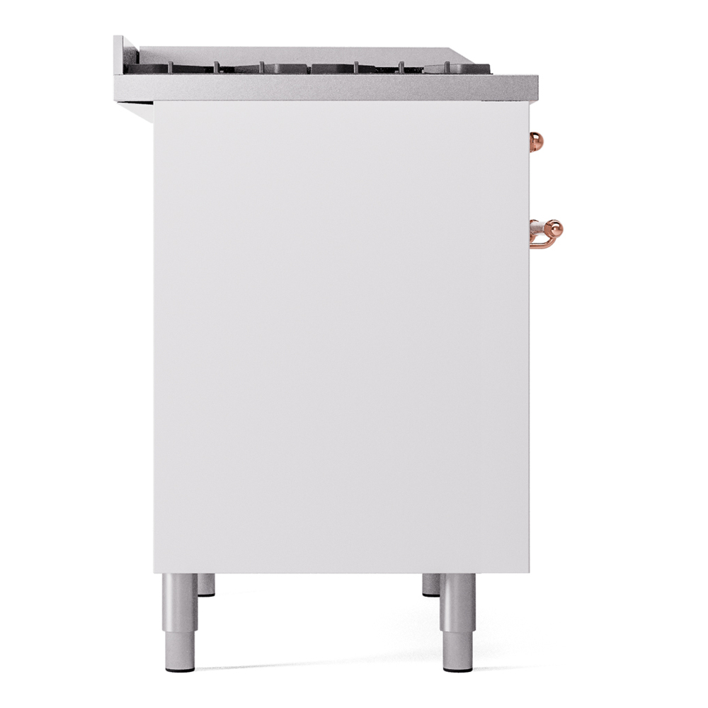ILVE UPD40FNMPWHPLP Nostalgie II 40" Dual Fuel Range, left side view