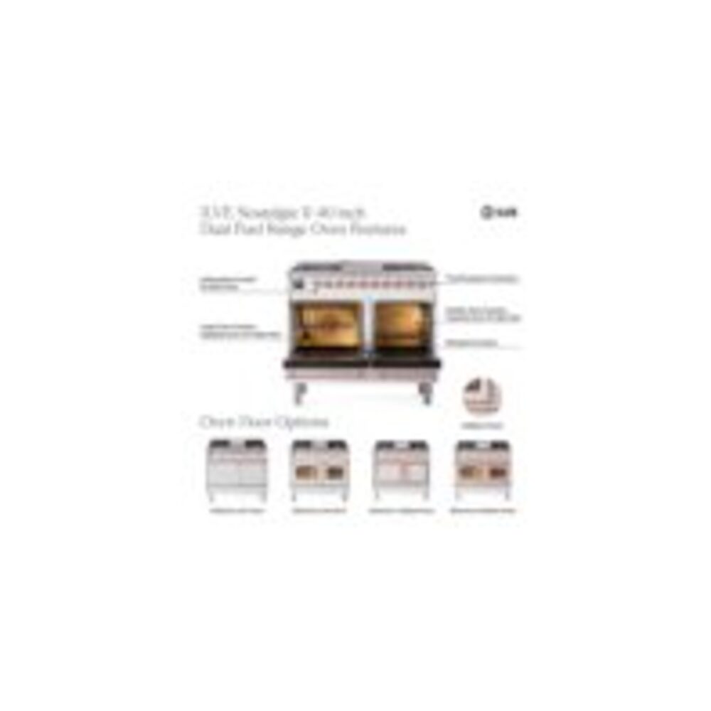 ILVE UPD40FNMP Nostalgie II 40 inch Dual Fuel Range with Double Ovens, 6 Burners and Griddle