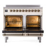 ILVE Nostalgie II 40" UPDI406NMPAWB Induction Range, oven doors opened