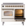 ILVE Nostalgie II 40" UPDI406NMPAWB Induction Range, side oven door opened