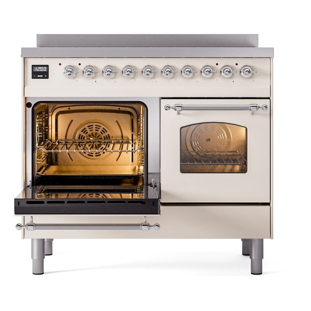 ILVE Nostalgie II 40" UPDI406NMPAWC Induction Range, main oven door opened