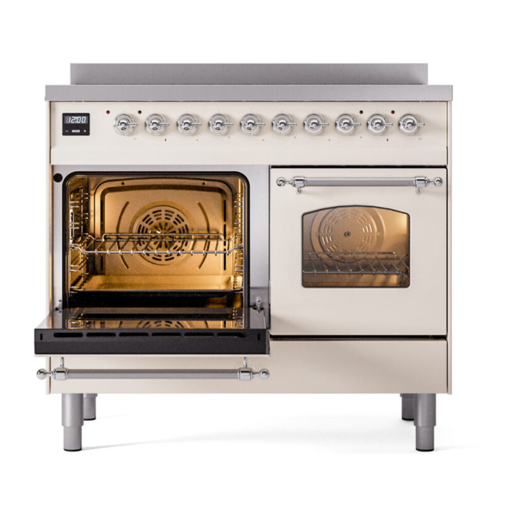 ILVE Nostalgie II 40" UPDI406NMPAWC Induction Range, main oven door opened