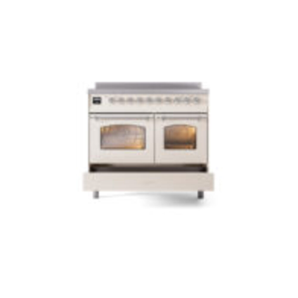 ILVE Nostalgie II 40" UPDI406NMPAWC Induction Range, drawer opened