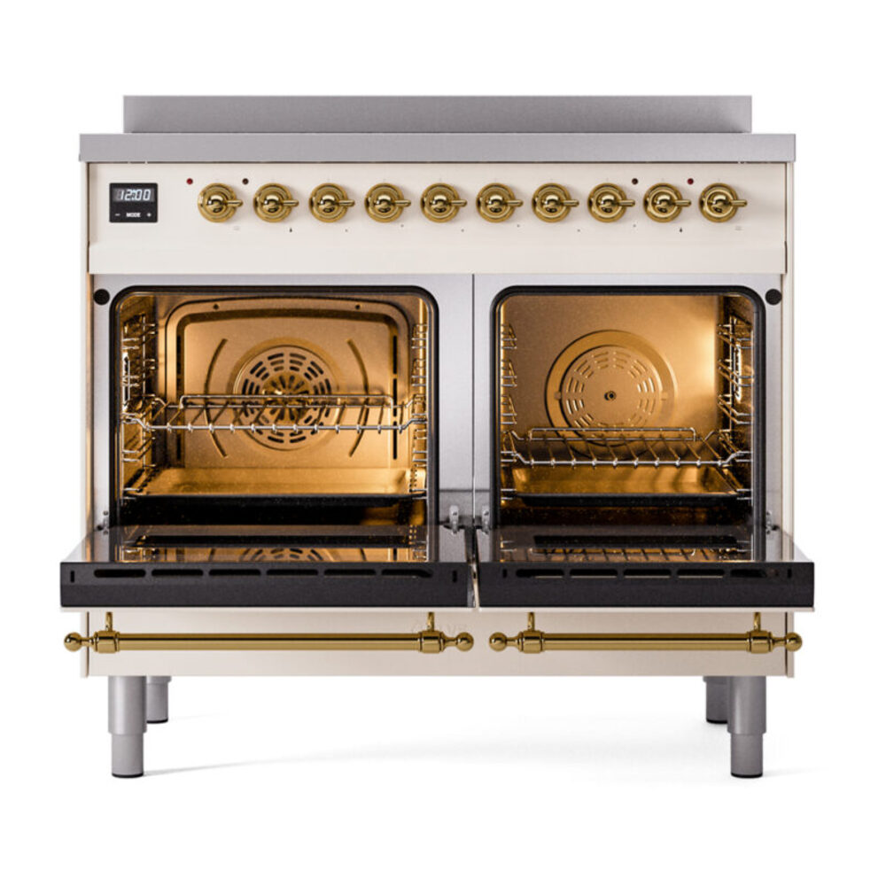 ILVE Nostalgie II 40" UPDI406NMPAWG Induction Range, oven doors opened