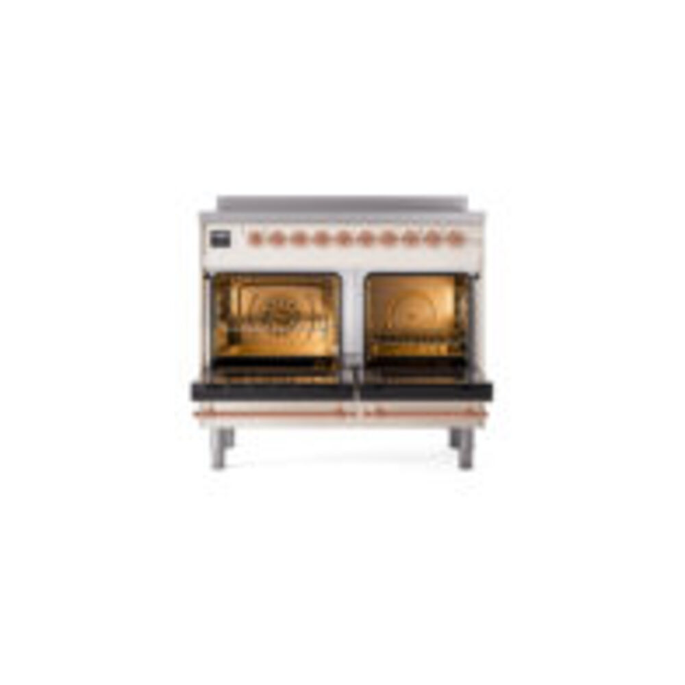 ILVE Nostalgie II 40" UPDI406NMPAWP Induction Range, oven doors opened