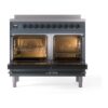 ILVE Nostalgie II 40" UPDI406NMPBGB Induction Range, oven doors opened