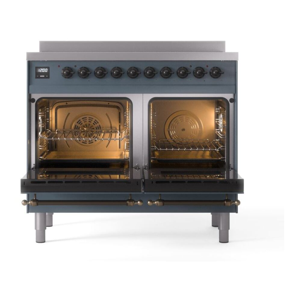 ILVE Nostalgie II 40" UPDI406NMPBGB Induction Range, oven doors opened
