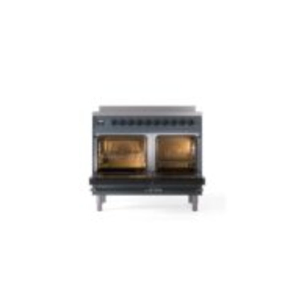 ILVE Nostalgie II 40" UPDI406NMPBGB Induction Range, oven doors opened