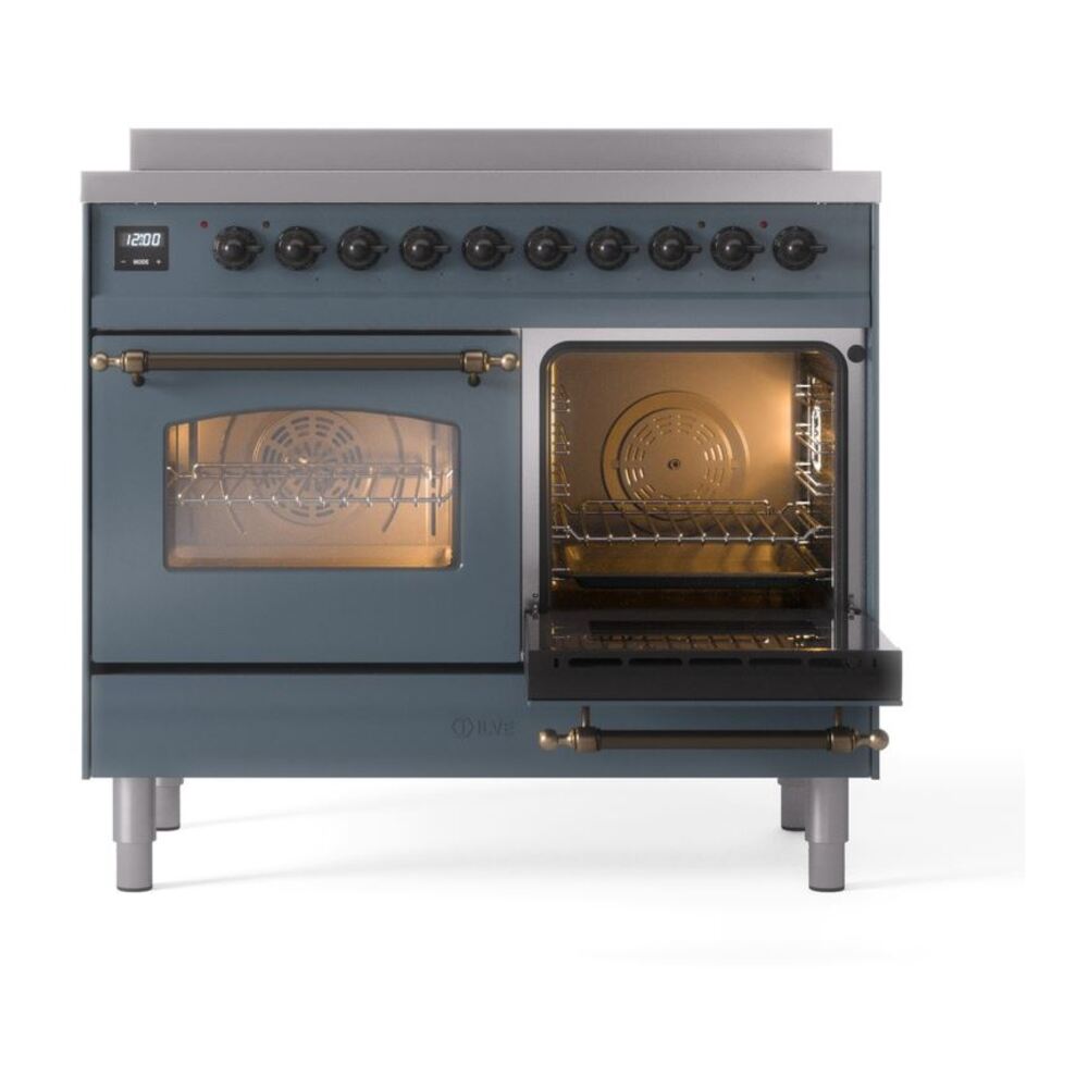 ILVE Nostalgie II 40" UPDI406NMPBGB Induction Range, side oven door opened