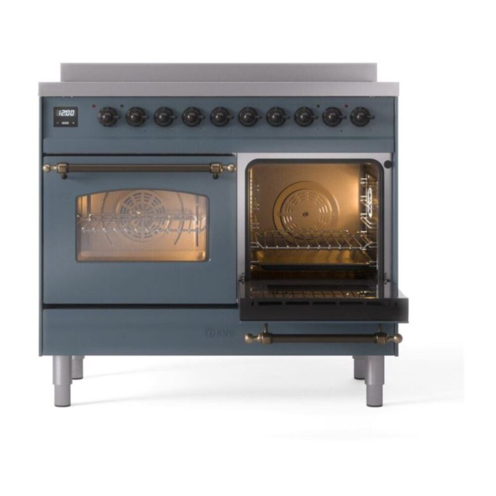 ILVE Nostalgie II 40" UPDI406NMPBGB Induction Range, side oven door opened