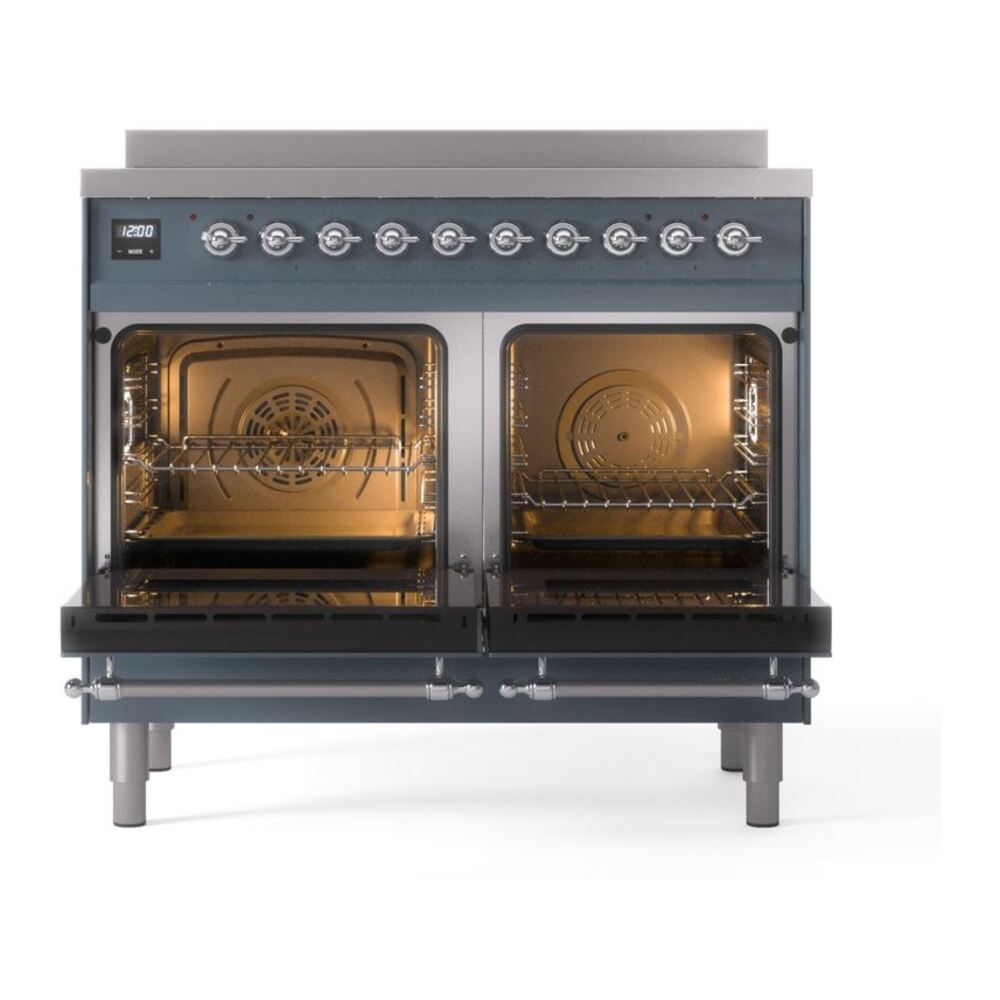 ILVE Nostalgie II 40" UPDI406NMPBGC Induction Range, oven doors opened