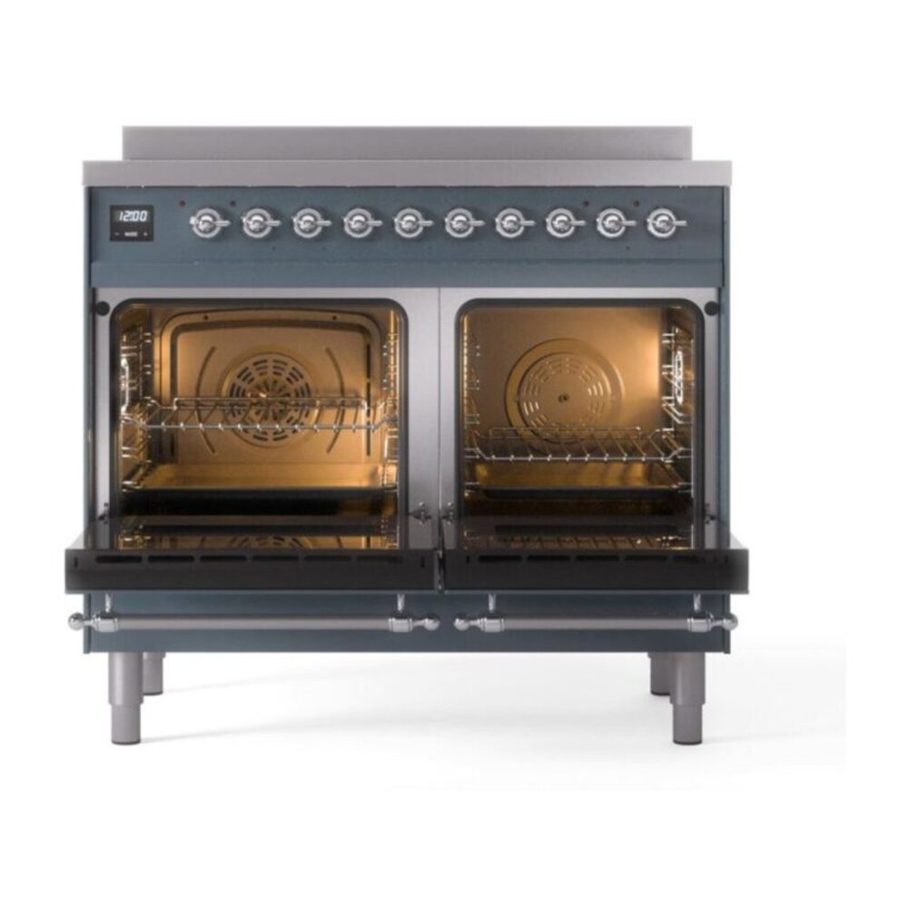 ILVE Nostalgie II 40" UPDI406NMPBGC Induction Range, oven doors opened