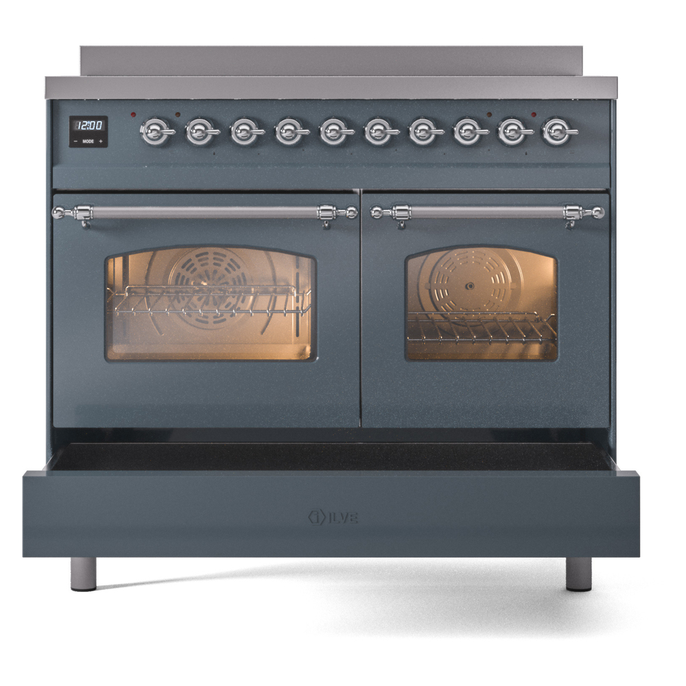 ILVE Nostalgie II 40" UPDI406NMPBGC Induction Range, drawer opened