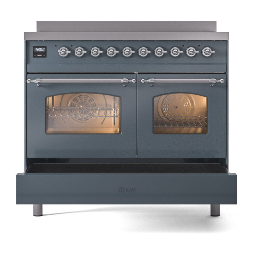 ILVE Nostalgie II 40" UPDI406NMPBGC Induction Range, drawer opened