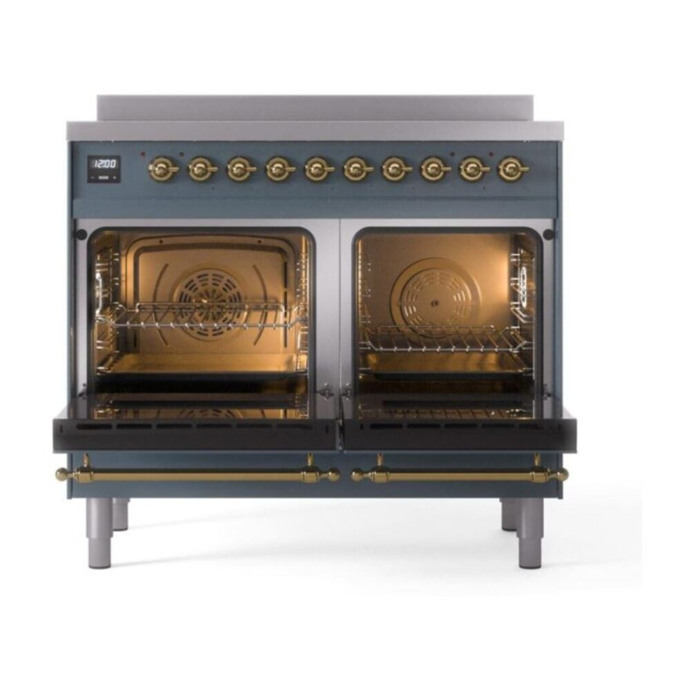 ILVE Nostalgie II 40" UPDI406NMPBGG Induction Range, oven doors opened