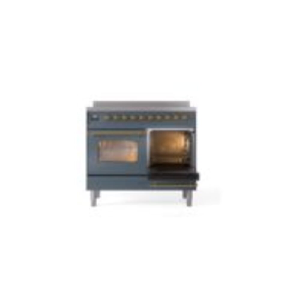 ILVE Nostalgie II 40" UPDI406NMPBGG Induction Range, side oven door opened