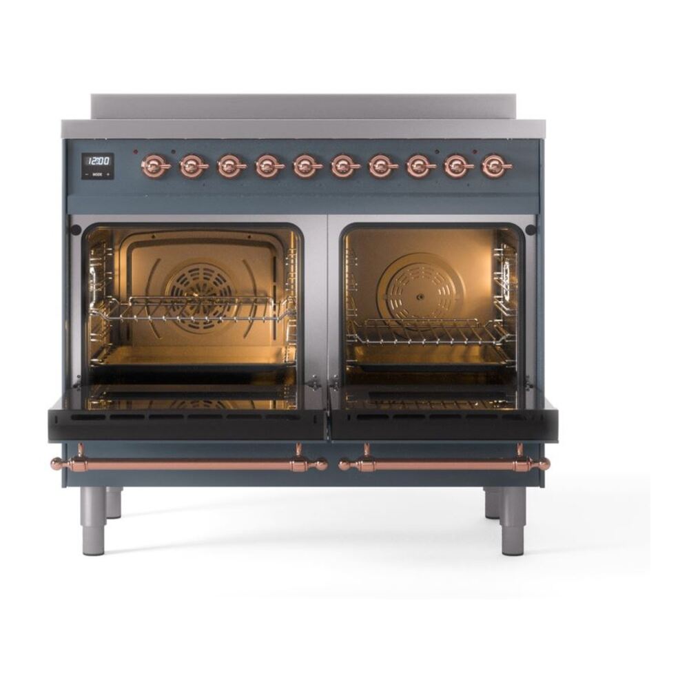 ILVE Nostalgie II 40" UPDI406NMPBGP Induction Range, oven doors opened
