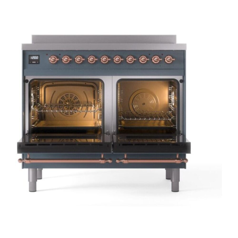 ILVE Nostalgie II 40" UPDI406NMPBGP Induction Range, oven doors opened