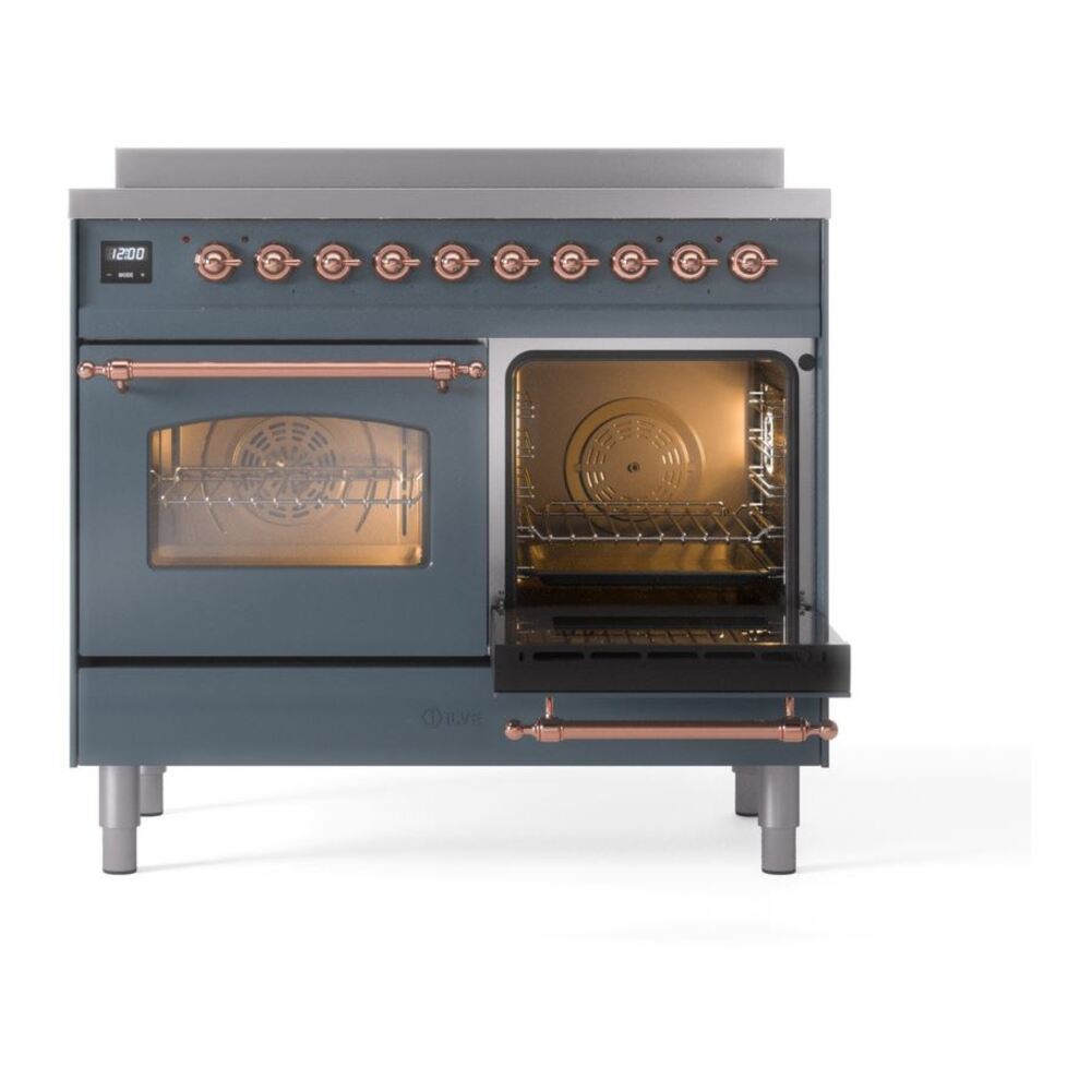ILVE Nostalgie II 40" UPDI406NMPBGP Induction Range, side oven door opened