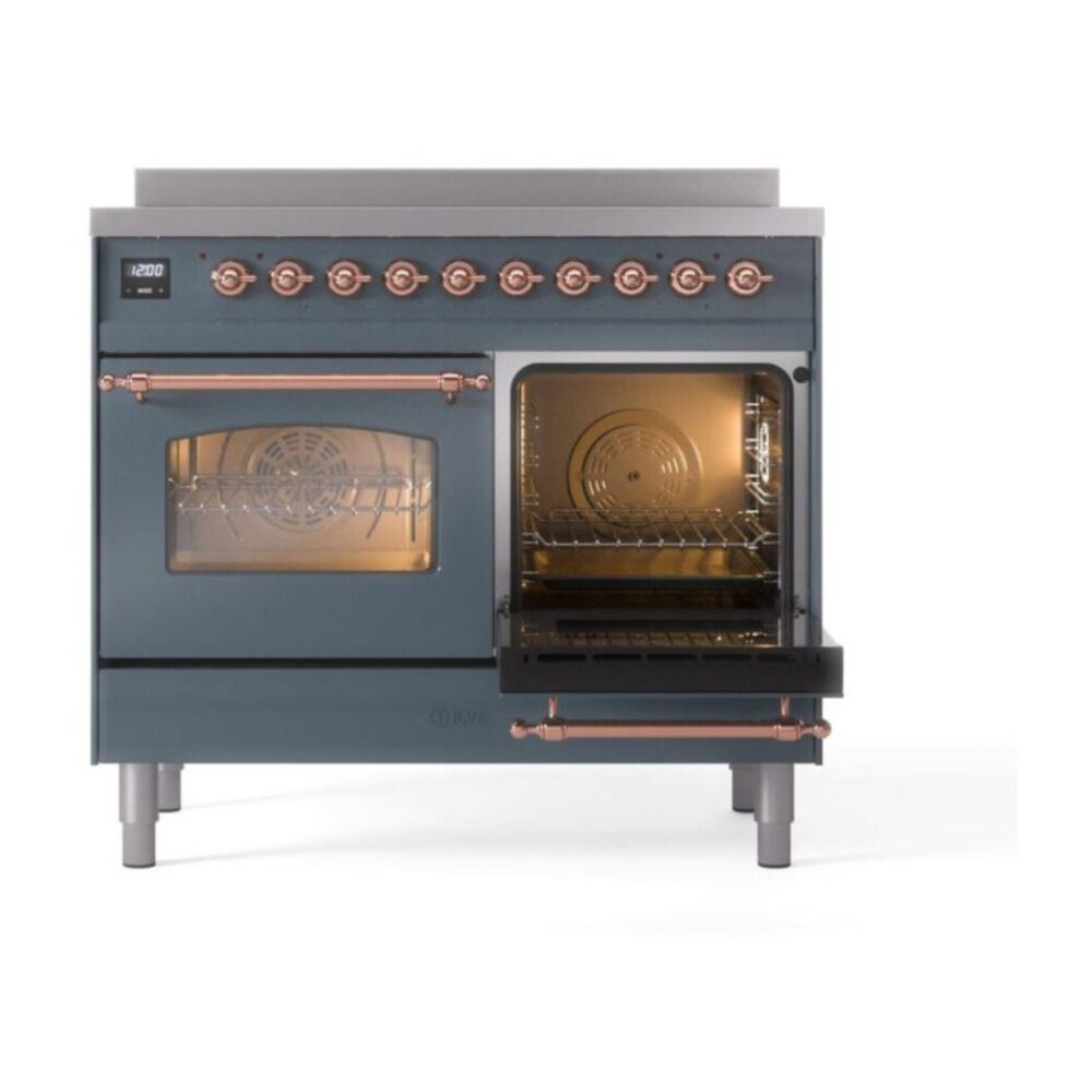 ILVE Nostalgie II 40" UPDI406NMPBGP Induction Range, side oven door opened