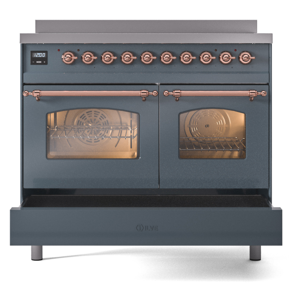 ILVE Nostalgie II 40" UPDI406NMPBGP Induction Range, drawer opened