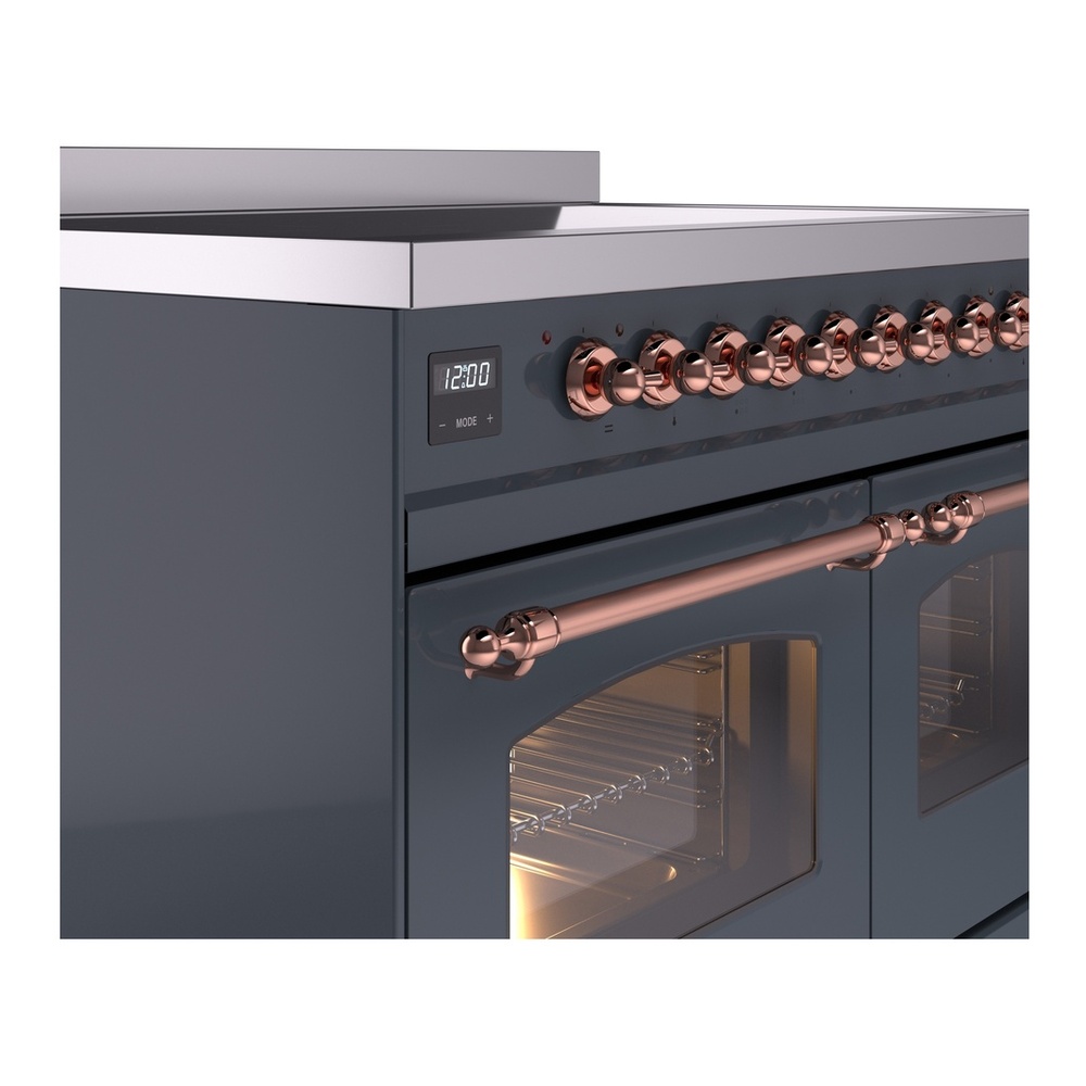ILVE UPDI406NMPBGP Nostalgie II 40 inch Induction Range with 6 Elements (Triple Glass Door, Blue Grey, Copper) 10 ILVE Nostalgie II 40" UPDI406NMPBGP Induction Range, details
