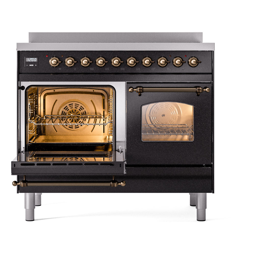 ILVE Nostalgie II 40" UPDI406NMPBKB Induction Range, main oven door opened