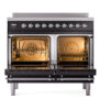 ILVE UPDI406NMPBKC Nostalgie II 40" Induction Range, oven doors opened