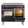 ILVE UPDI406NMPBKC Nostalgie II 40" Induction Range, side oven door opened
