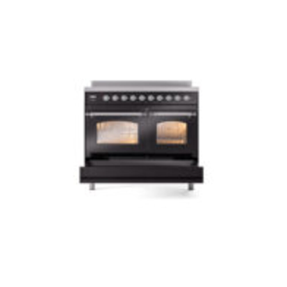 ILVE UPDI406NMPBKC Nostalgie II 40" Induction Range, drawer opened