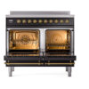 ILVE UPDI406NMPBKG Nostalgie II 40" Induction Range, oven doors opened