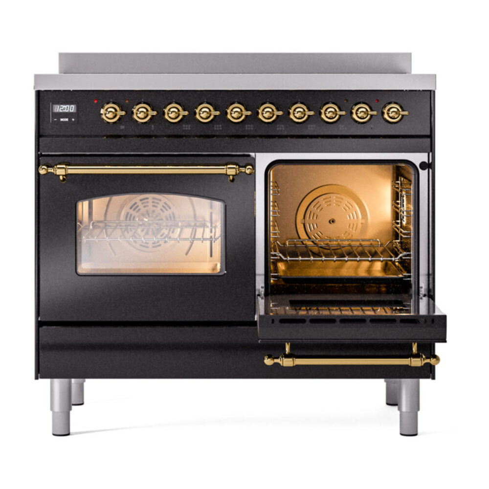 ILVE UPDI406NMPBKG Nostalgie II 40" Induction Range, side oven door opened