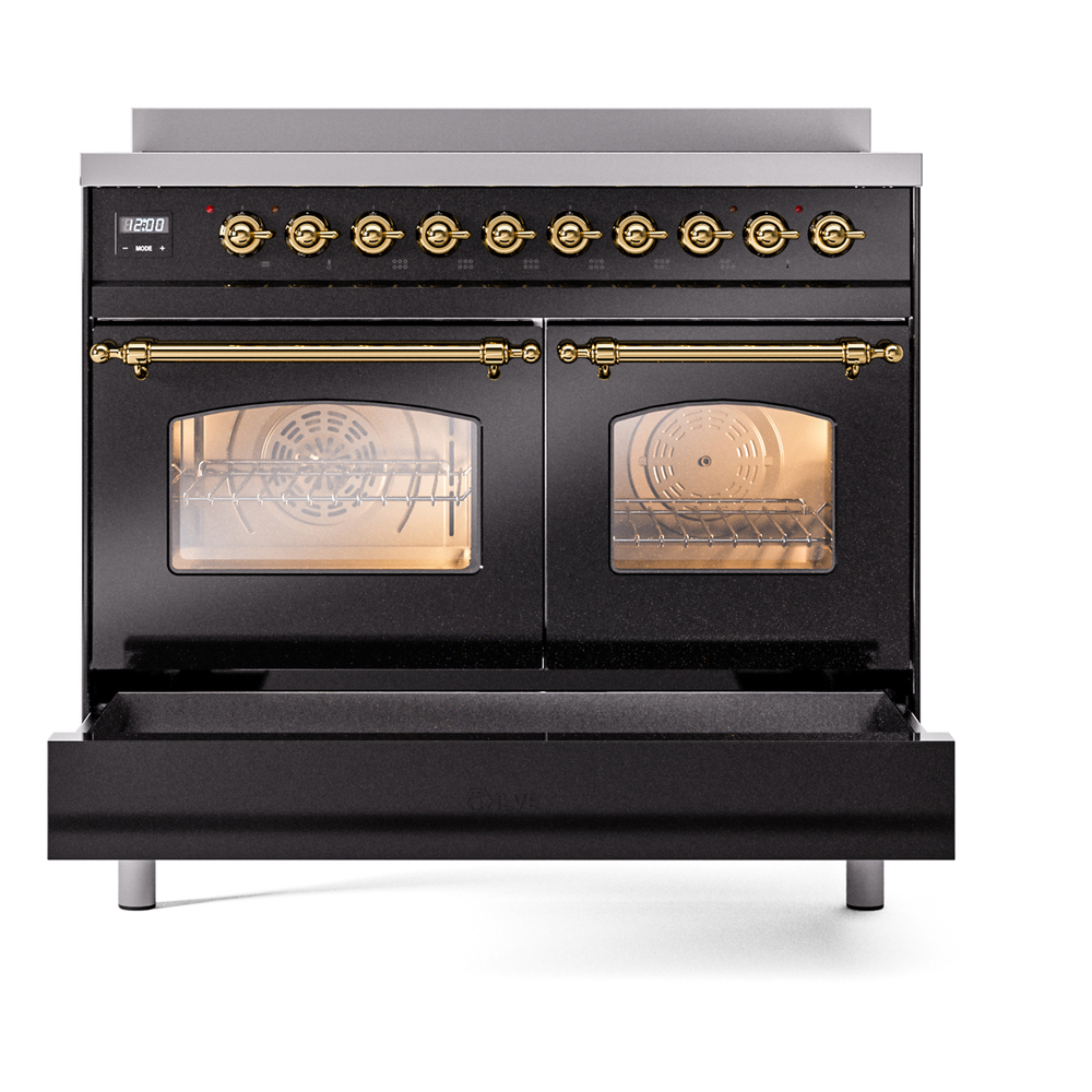 ILVE UPDI406NMPBKG Nostalgie II 40" Induction Range, drawer opened