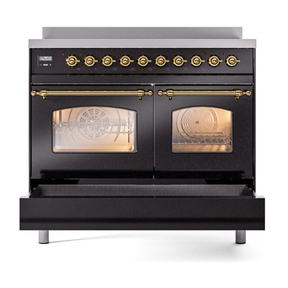 ILVE UPDI406NMPBKG Nostalgie II 40" Induction Range, drawer opened