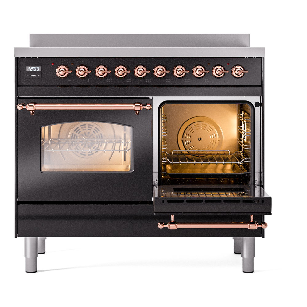 ILVE UPDI406NMPBKP Nostalgie II 40" Induction Range, side oven door opened