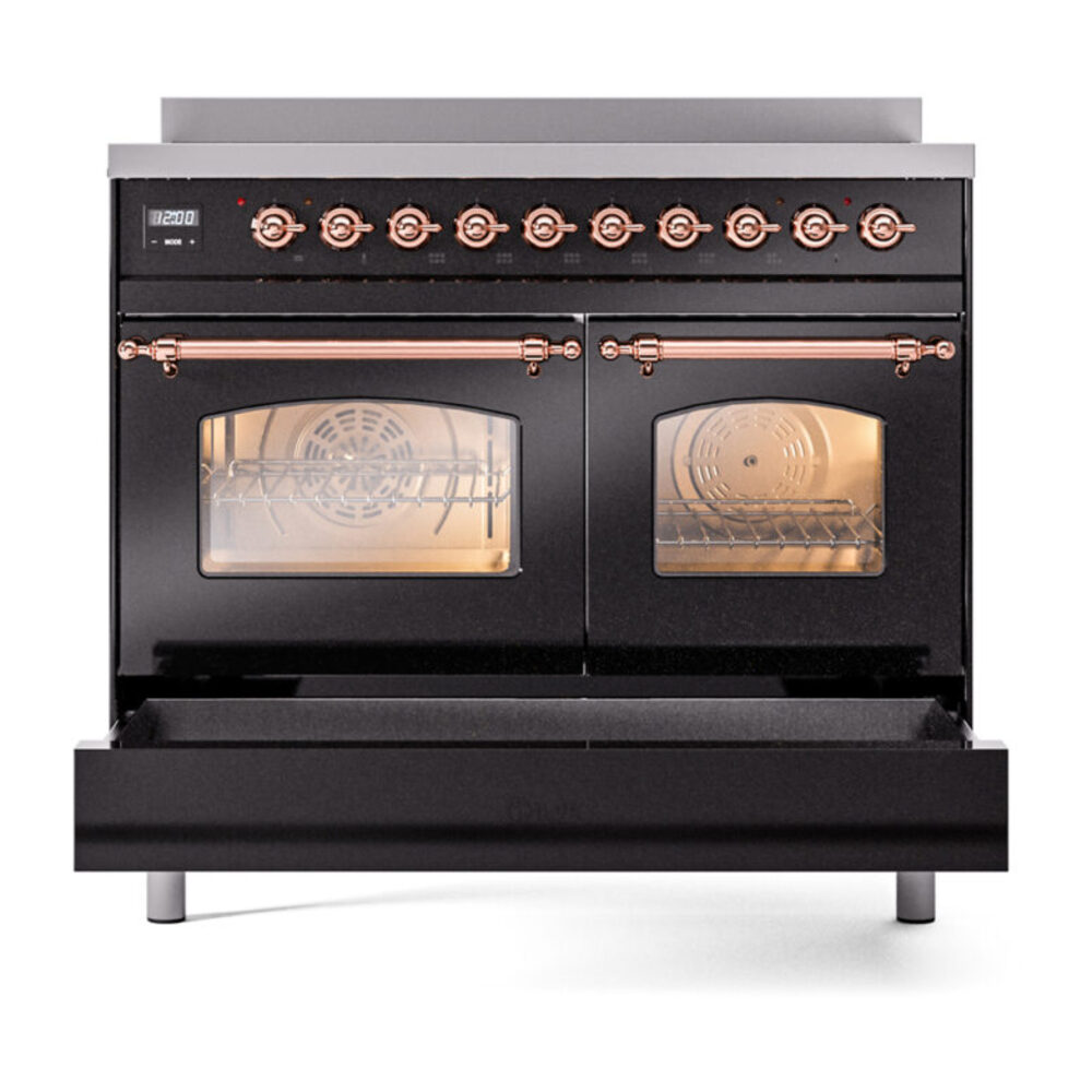 ILVE UPDI406NMPBKP Nostalgie II 40" Induction Range, drawer opened