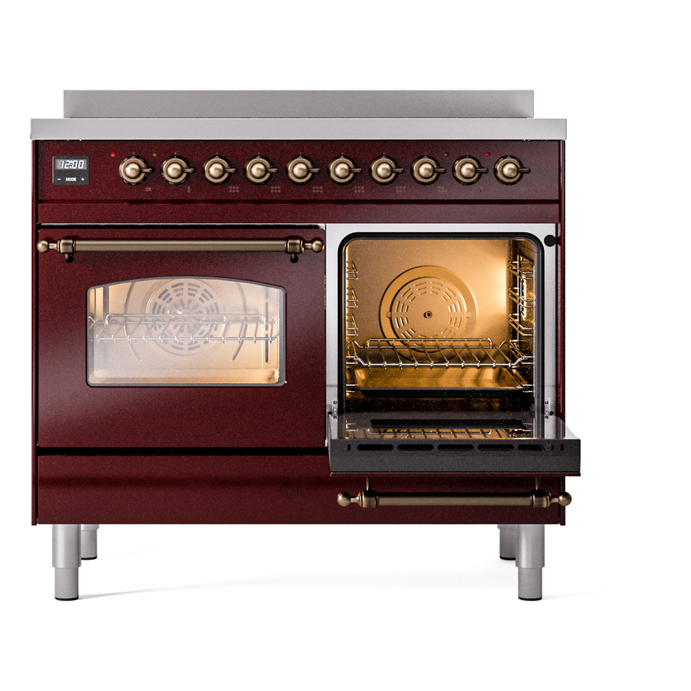 ILVE UPDI406NMPBUB Nostalgie II 40" Induction Range, side oven door opened